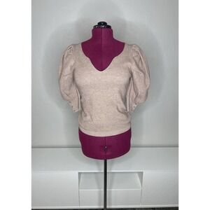 Bluivy‎ Top Sweater Women's Medium Mauve Puff Sleeve Old Pink